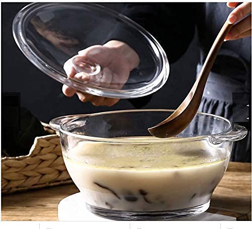 Microwave Safe Glass Bowl Set with Tempered Glass Lid - 1000ml Rice & Dinner Serving Bowl - Durable & Heat-Resistant for Meal Prep, Leftovers & Food Storage - Perfect for Family Dinners, Parties & Everyday Use