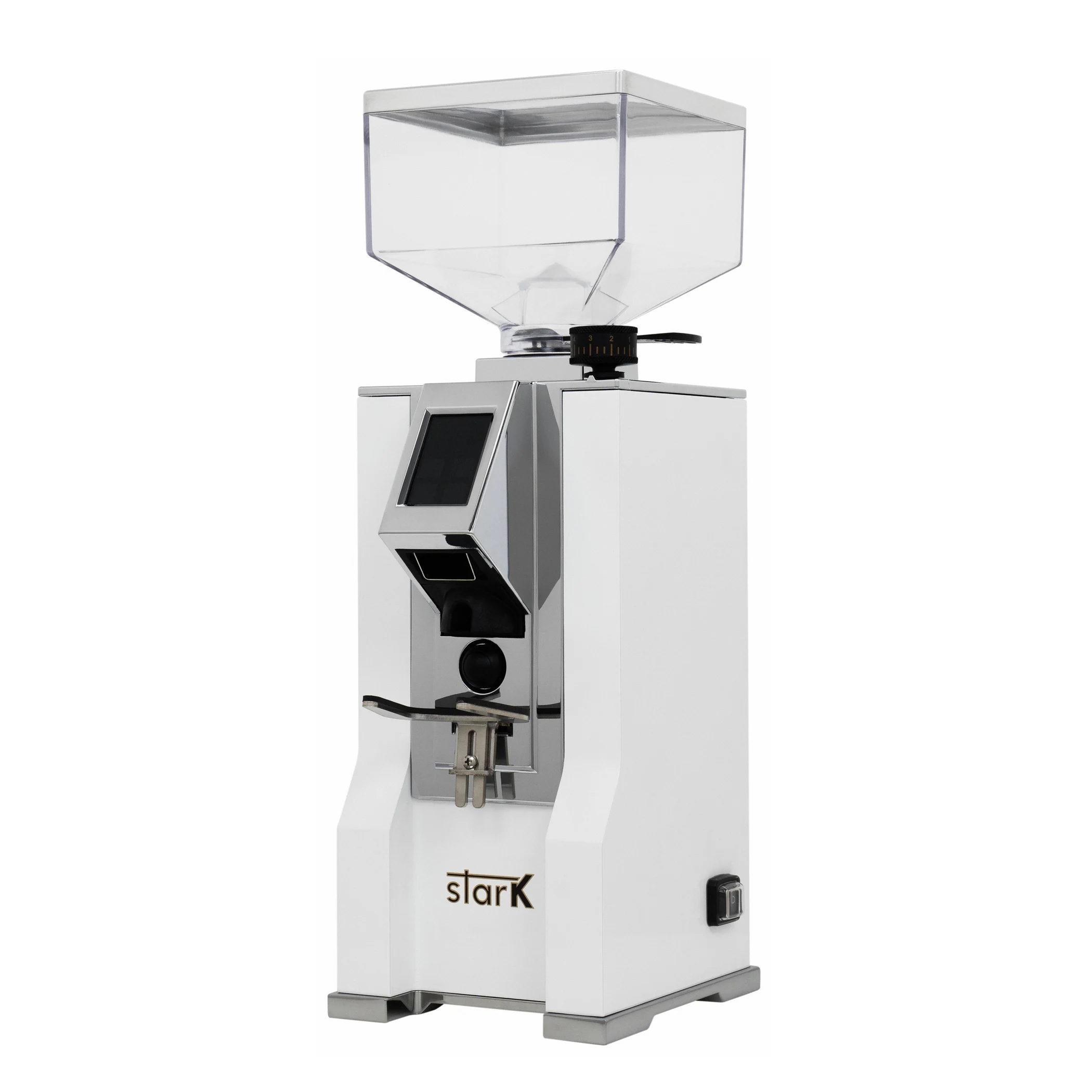 Open Box Eureka Oro Mignon Stark Coffee Grinder in White - Perfect for Home Baristas & Espresso Enthusiasts