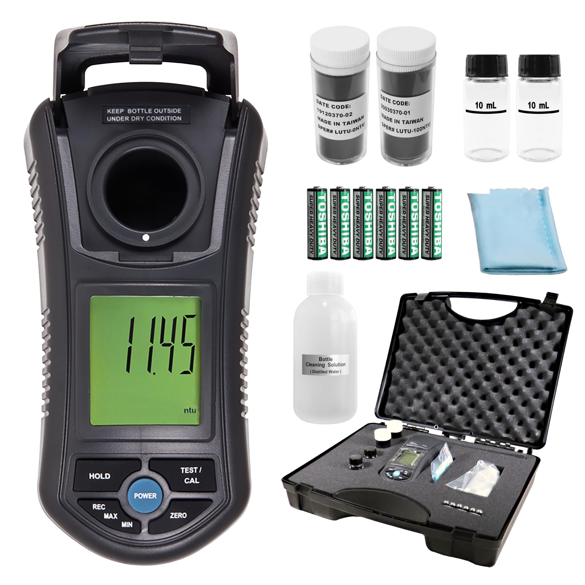 Sper Scientific 860040 Portable Turbidity Meter - Accurate Water Quality Tester for Lab & Field Use, Handheld Turbidimeter with Carry Case | Perfect for Drinking Water Testing, Aquariums, Pools & Environmental Monitoring