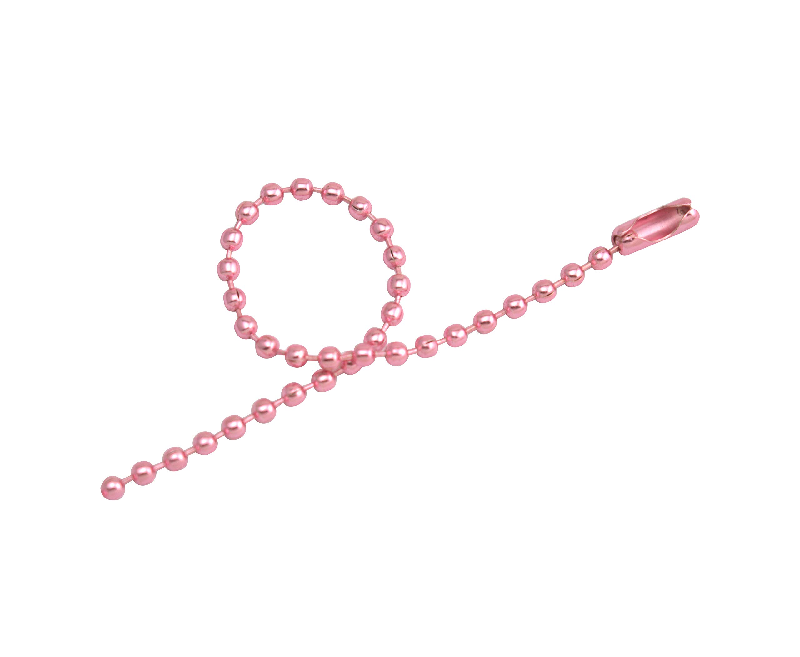 2.4mm Pink Metal Ball Chain - 145mm Length Beaded Necklace for Pendants & Charms (Pack of 20) - Perfect for Jewelry Making, DIY Crafts & Keychains