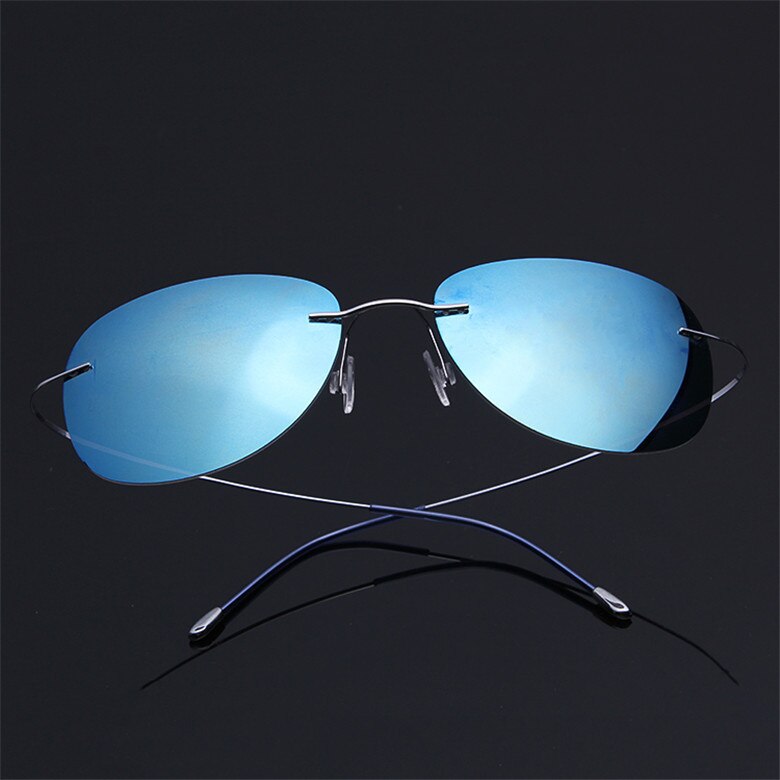 Brightzone Men's Polarized Sunglasses - Lightweight Titanium Rimless Oval Frames for Driving, Fishing & Outdoor Activities