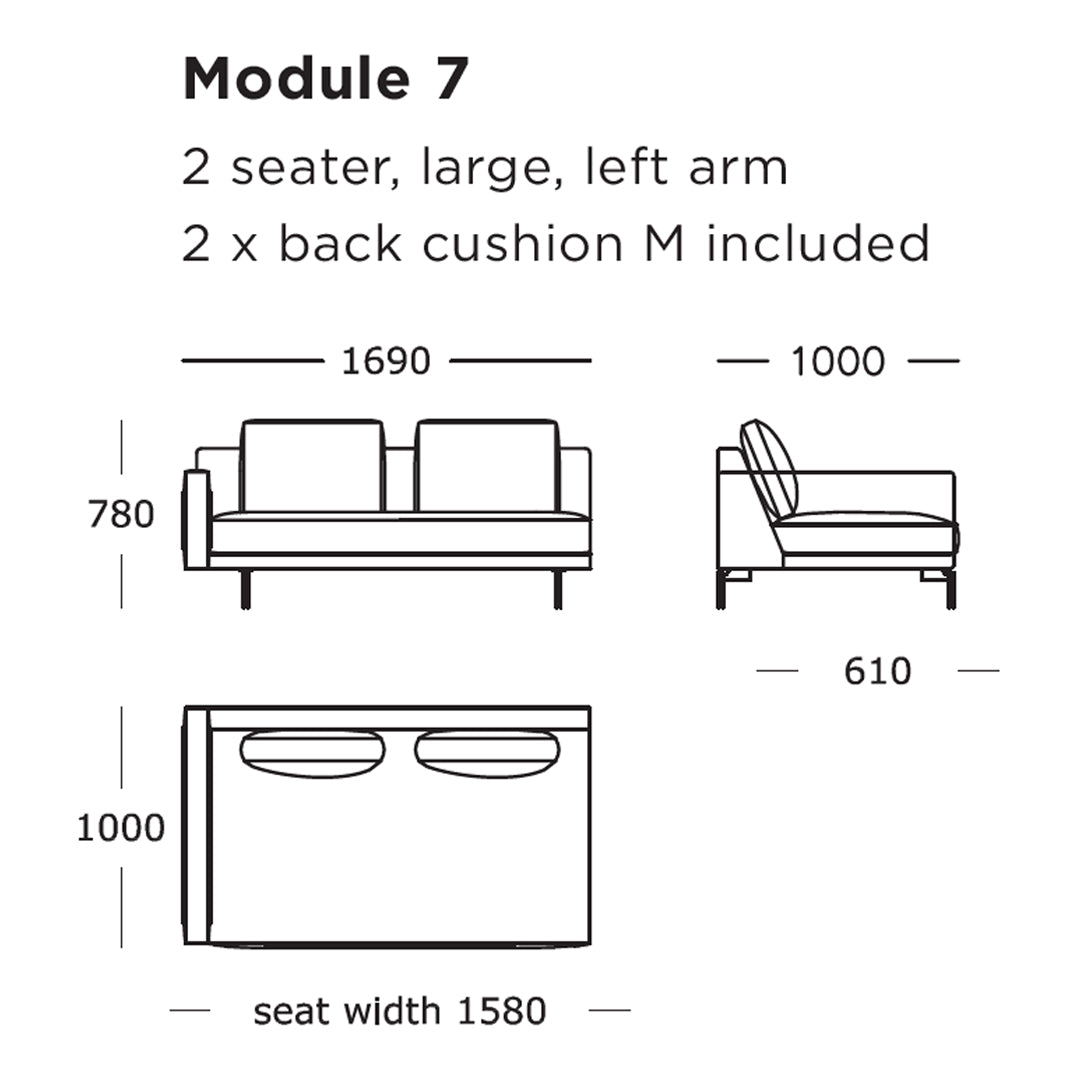 Edge V2 Modular Sofa Set - 8-Piece Customizable Sectional Couch for Living Room, Lounge & Office - Modern L-Shaped Sofa with Reversible Chaise & Ottoman