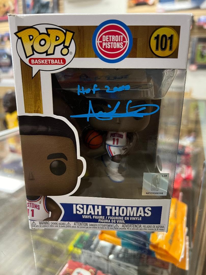 Authentic Isiah Thomas Autographed Detroit Pistons Funko Pop - PSA/DNA Certified with HOF Inscription | NBA Memorabilia, Collectible Gift for Basketball Fans, Perfect for Display in Home or Office