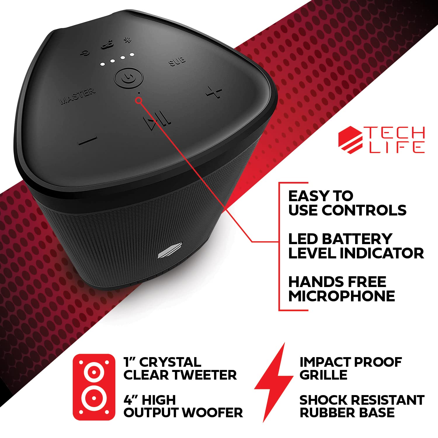 Premium Portable Bluetooth Speaker - Waterproof Outdoor Party Speaker with Powerful Bass, Crystal Clear Sound & 12-Hour Battery Life - Perfect for Pool Parties, Beach Trips, Camping & Home Entertainment