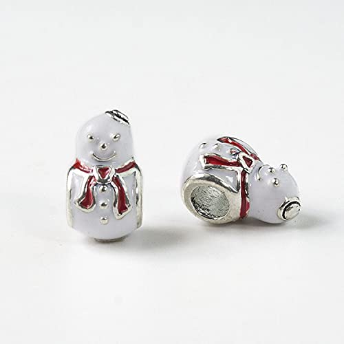 2pcs Christmas Santa Claus Charm Beads for Bracelets & Bangles - European Style Glass Beads - Perfect for DIY Jewelry, Holiday Gifts & Festive Decorations