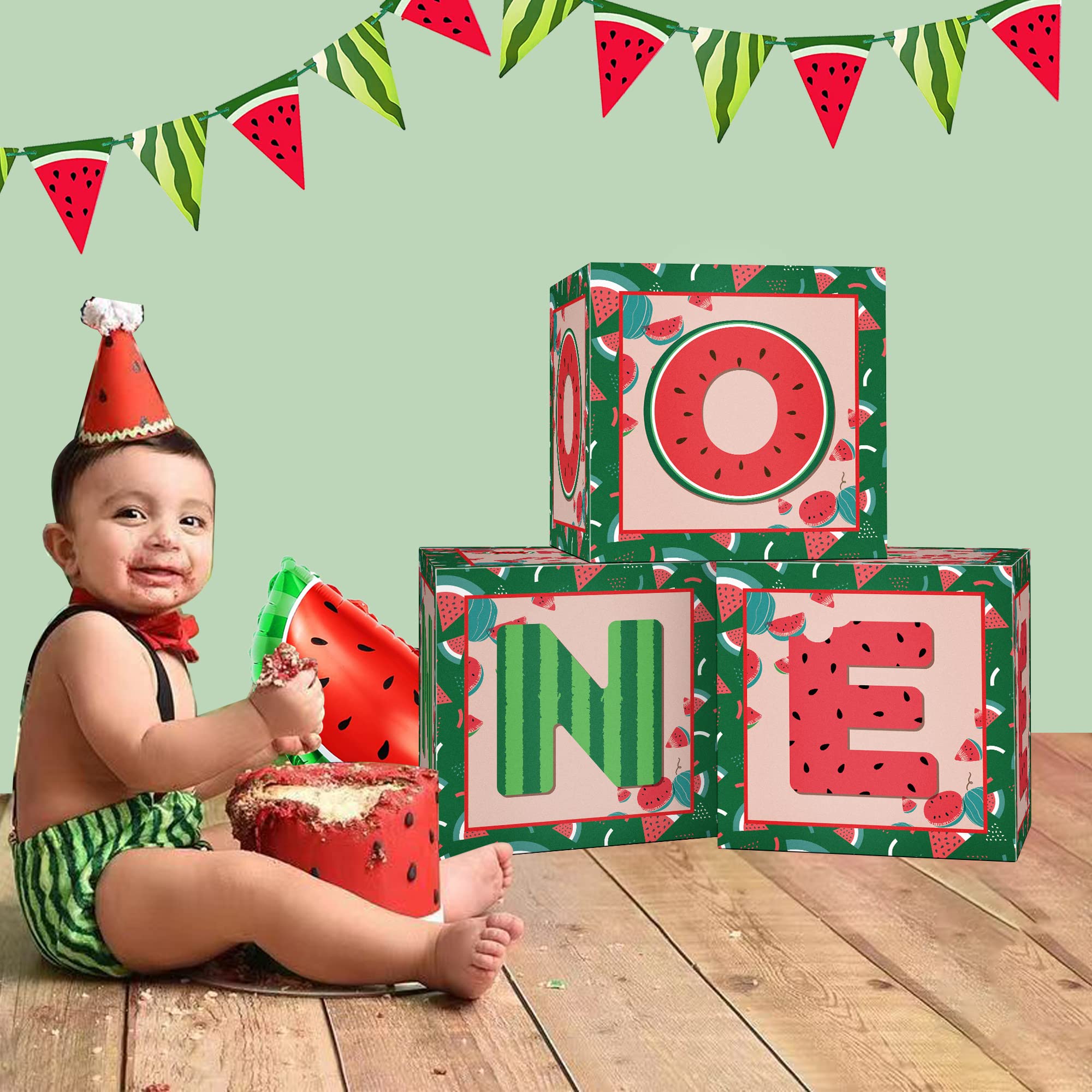 3pcs Watermelon Theme Balloon Box Decorations for Baby's 1st Birthday Party - Summer Baby Shower Supplies & Nursery Decor | Perfect for Outdoor Picnics, Pool Parties & Gender Reveals