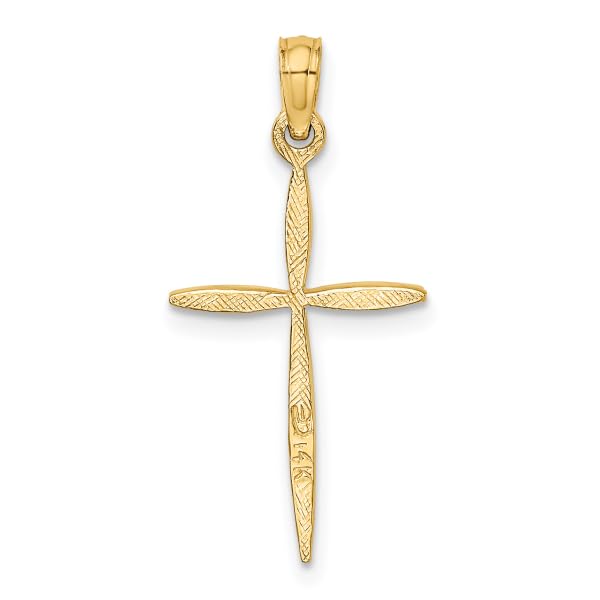 10K Solid Yellow Gold Holy Cross Pendant Necklace for Women - Religious Jesus Christ Charm Jewelry Gift for Baptism, First Communion & Church Occasions