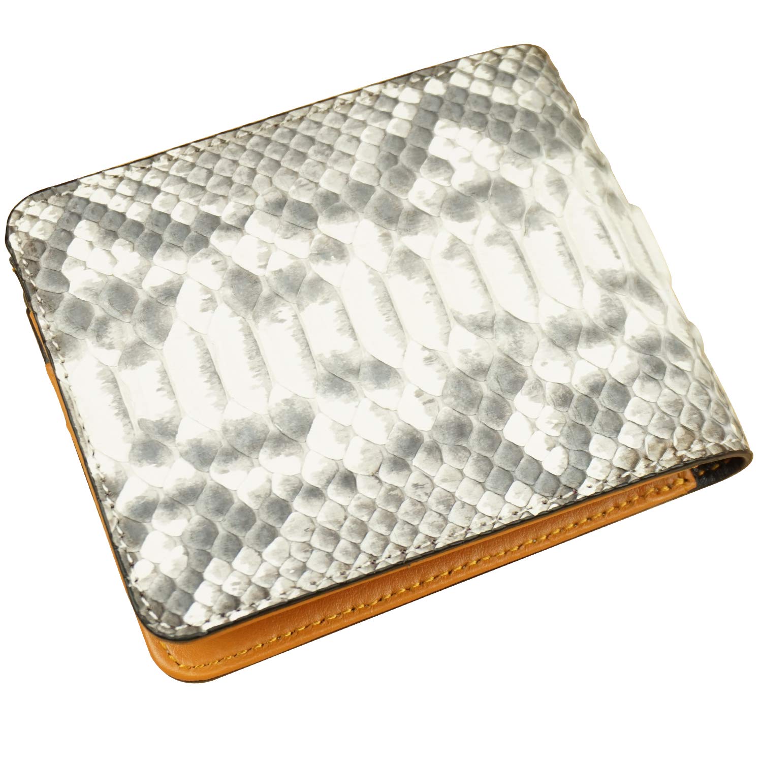 Premium Genuine White Python Leather Wallet for Men - Full Grain Bifold Billfold with RFID Protection - Stylish & Durable Men's Accessory for Business, Travel & Everyday Use