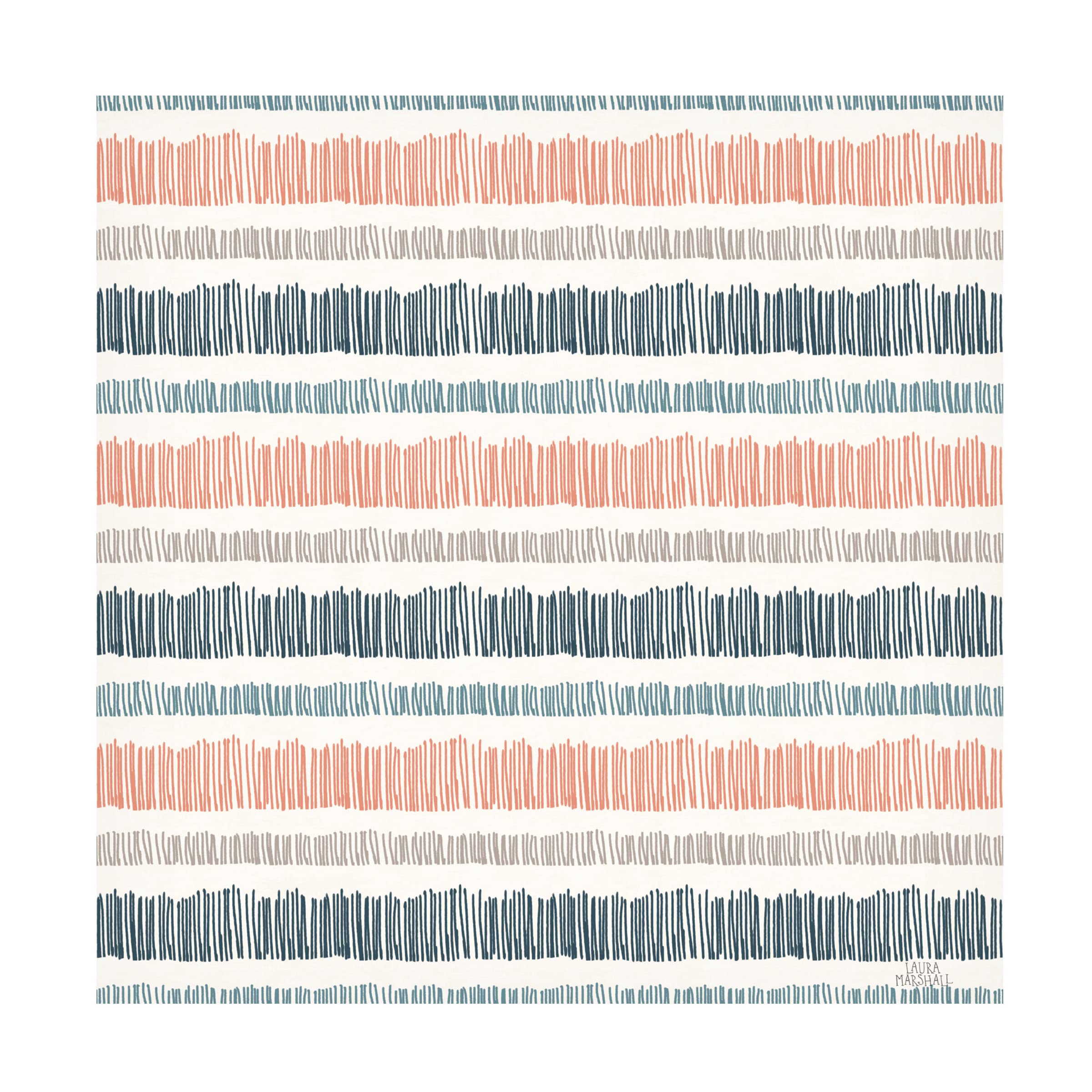 Laura Marshall 'Seaside Village Pattern VIIIA' Canvas Wall Art Print - Coastal Home Decor for Living Room, Bedroom & Office | Trademark Fine Art Collection