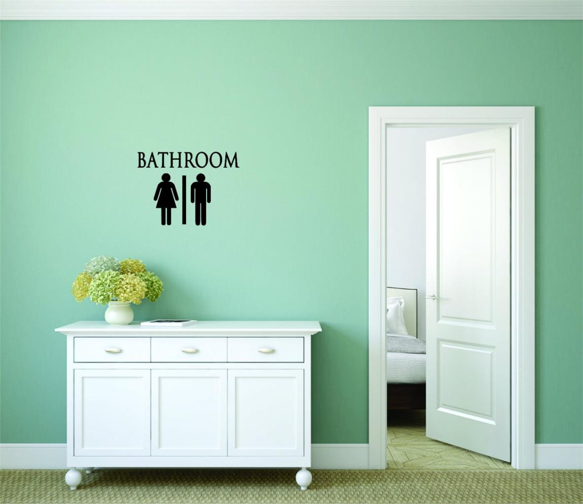 Peel & Stick Wall Decal - Bathroom Symbol Door Sign for Home Decor, 12x12 Inches - Perfect for Bathroom Doors, Bedrooms & Office Spaces