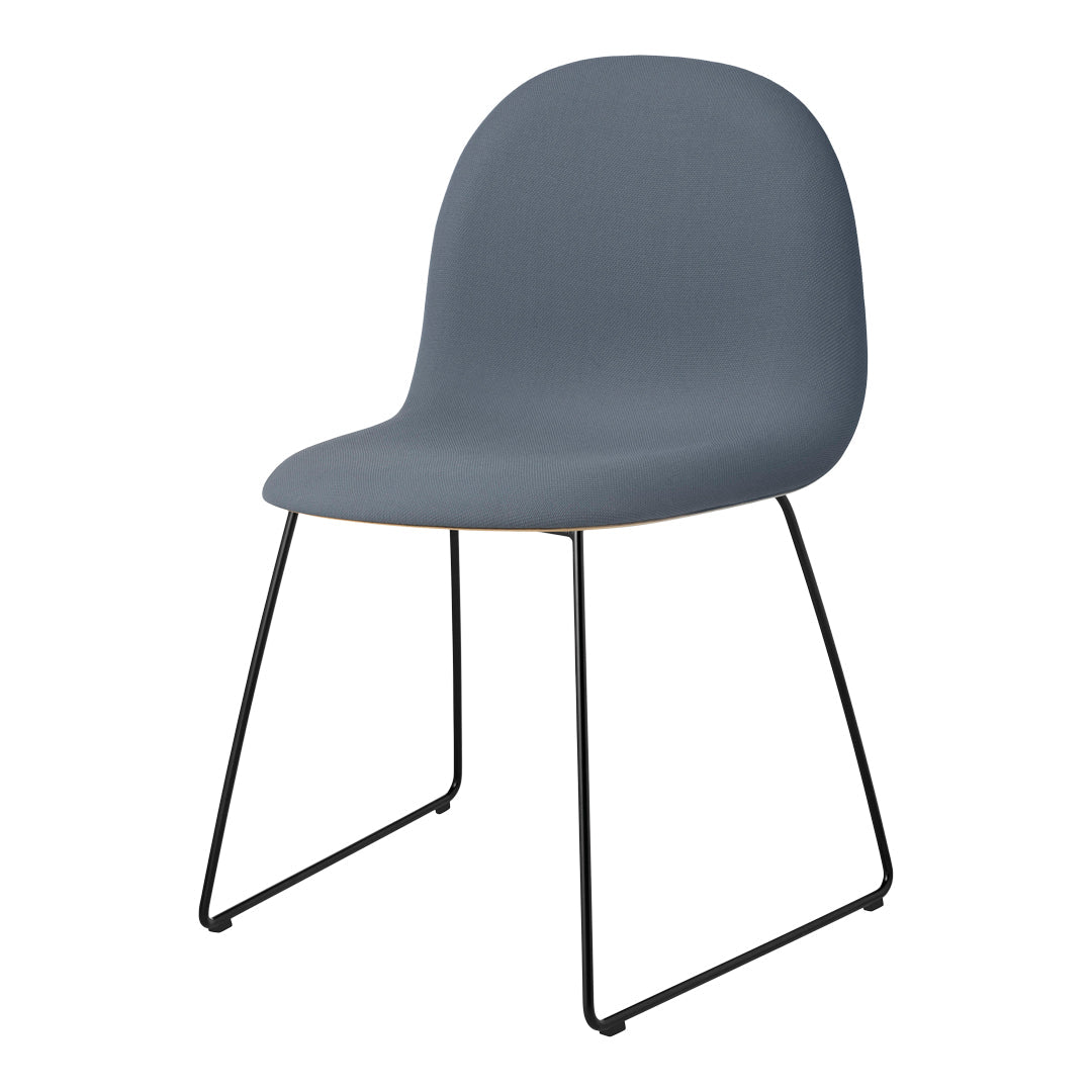 Gubi 3D Dining Chair with Front Upholstery & Sledge Base - Stackable Modern Chair for Dining Room, Kitchen, or Office - Comfortable Seating Solution for Home & Commercial Spaces