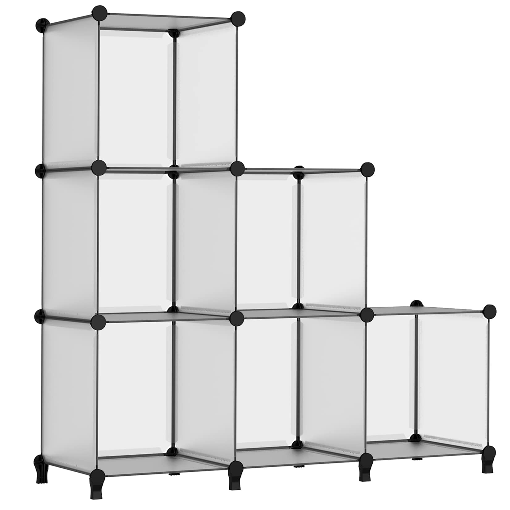 FUNLAX 6-Cube Storage Shelf - Portable Organizer for Closet, Study, Office, Black