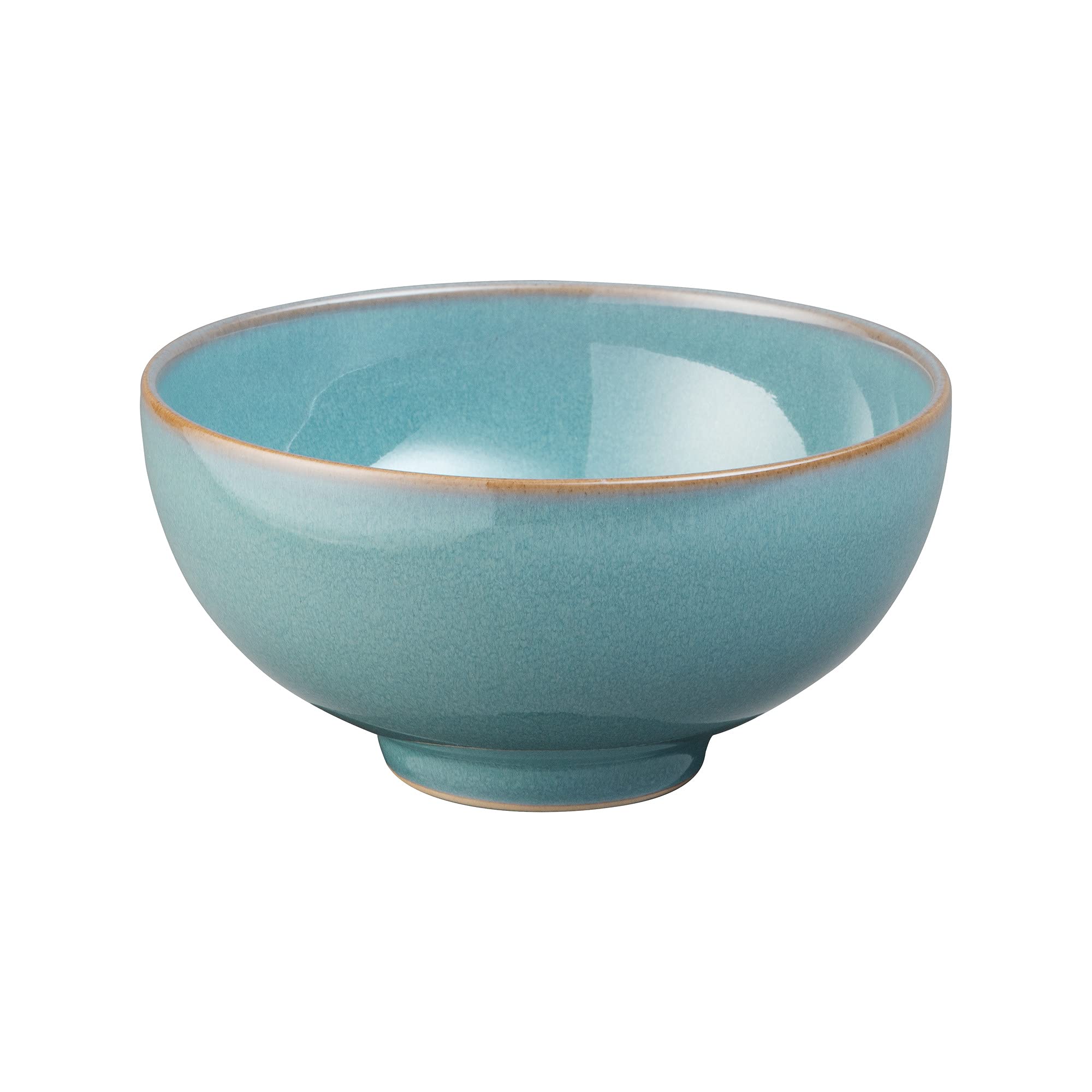 Denby Azure Blue Rice Bowls Set of 4 - 13cm (480ml) Microwave & Dishwasher Safe Ceramic Stoneware - Crack Resistant Soup & Salad Bowls for Home & Restaurant Use - Elegant Blue Tableware for Asian Cuisine & Everyday Dining