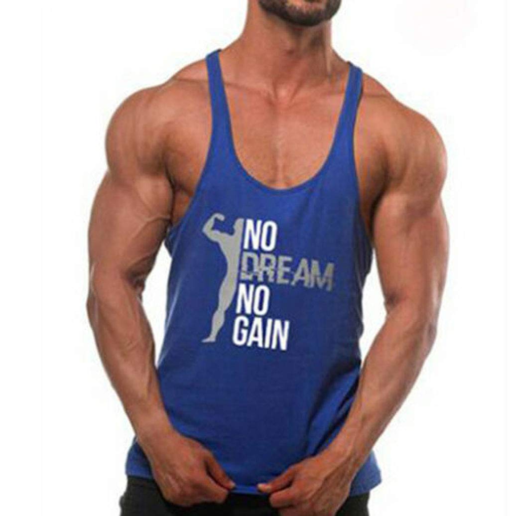 Lesimsam Men's Muscle Fitness Tank Top - Bodybuilding Workout Gym Shirt, Sleeveless Stringer Vest for Weightlifting & Cross Training - Perfect for Gym, Running & Athletic Activities