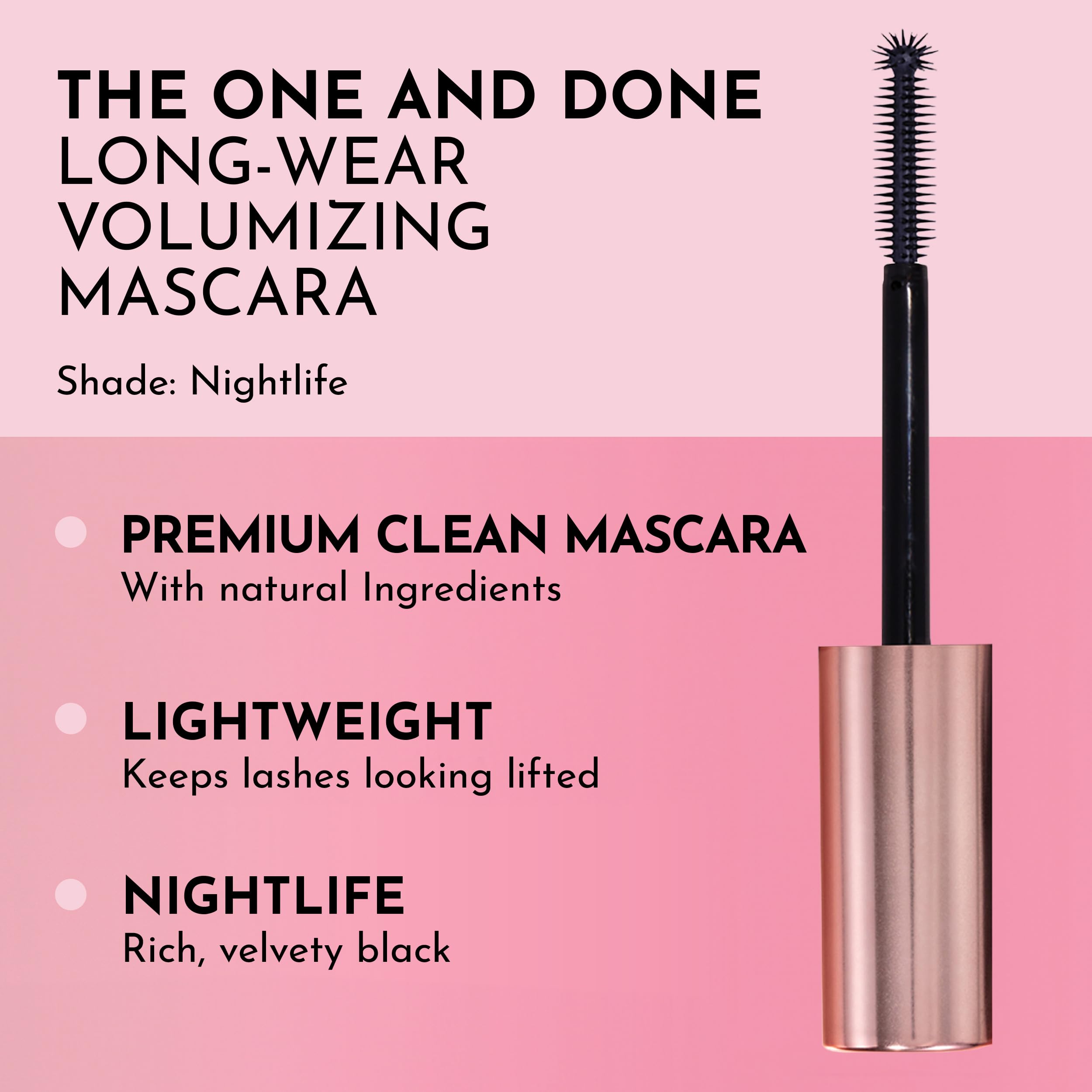 Best Volumizing Mascara for Women - The One & Done Black Mascara (0.4 Fl Oz) | Sunset Peach Shade | Long-Lasting, Clump-Free Lashes | Perfect for Everyday Wear & Special Occasions