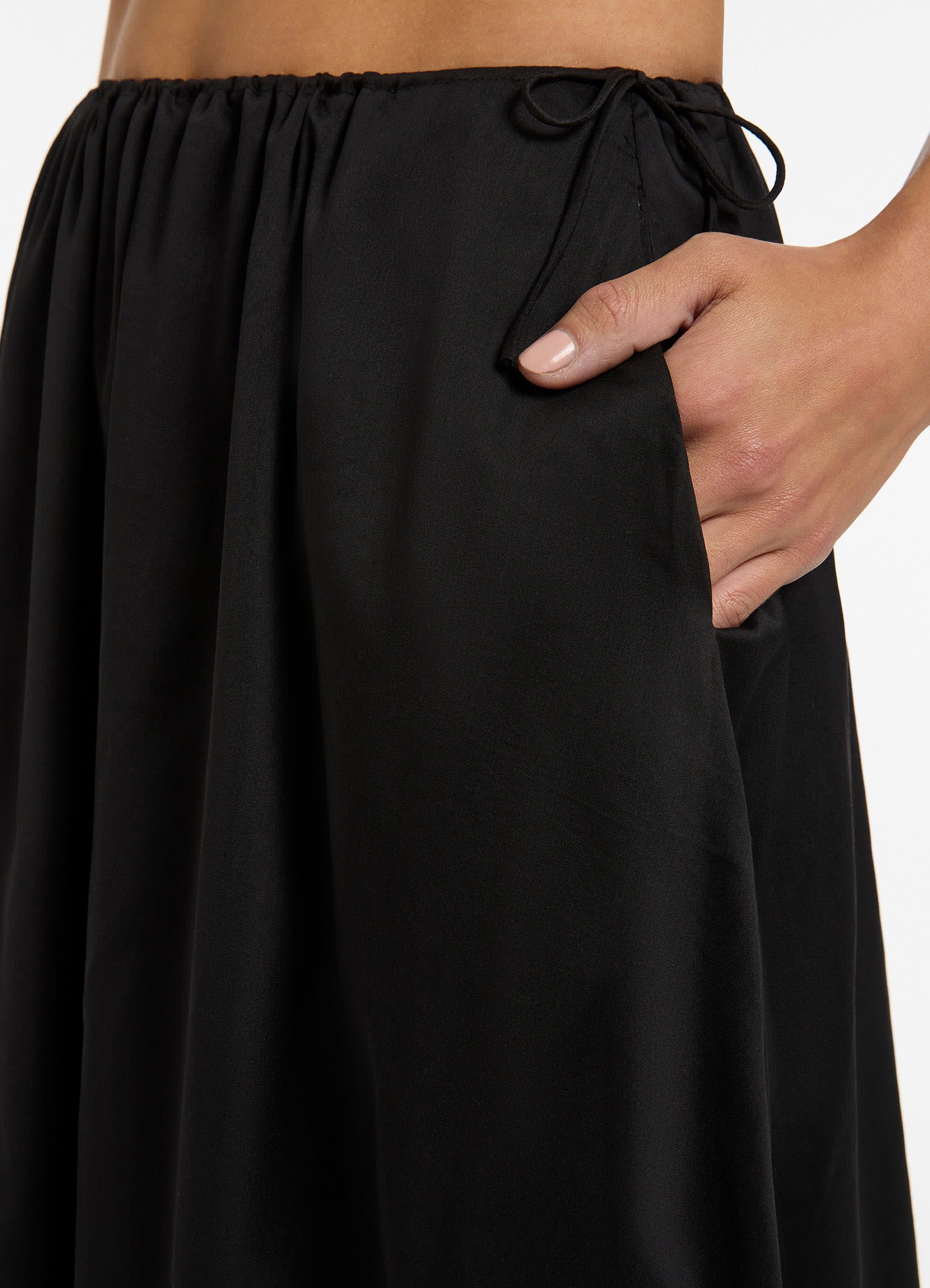 JetSet Gathered Maxi Skirt for Women - Flowy Long Black Maxi Skirt with Elastic Waistband | Perfect for Beach, Vacation, and Summer Outfits