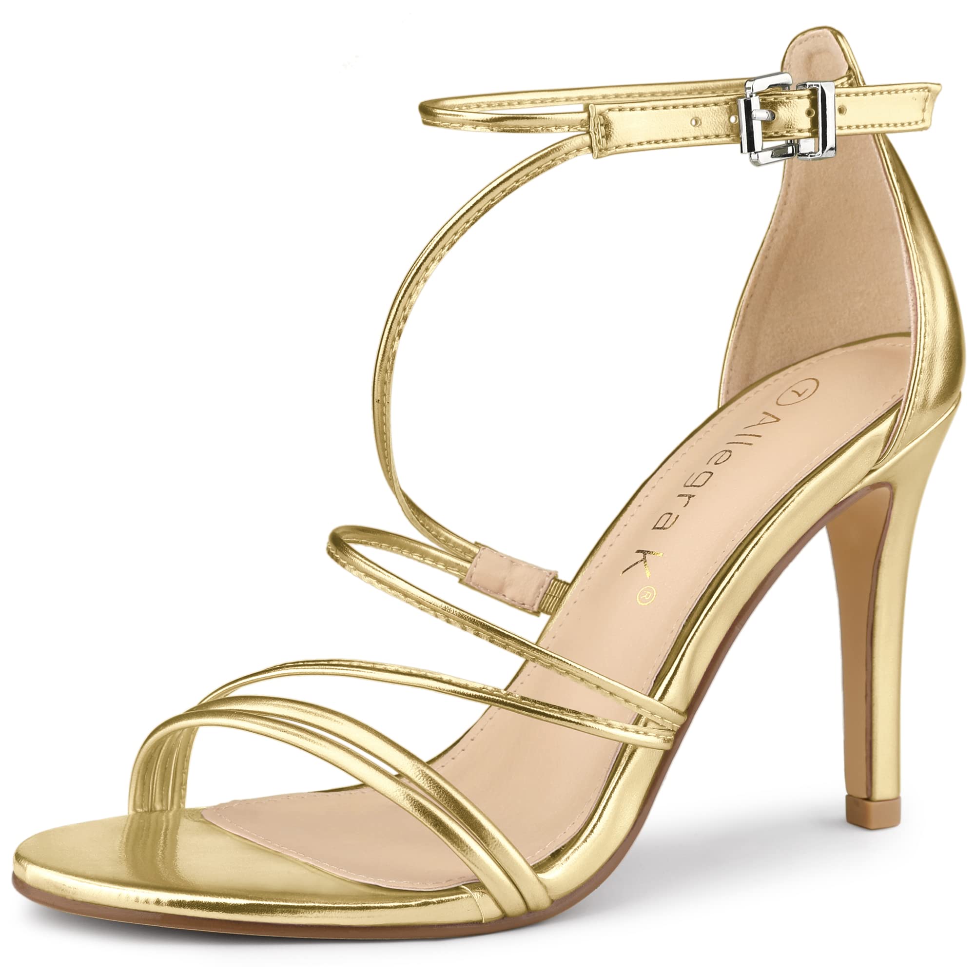 Allegra K Women's Strappy Stiletto High Heel Sandals for Party, Evening & Special Occasions - Sexy Open Toe Dress Shoes for Weddings, Prom & Night Out