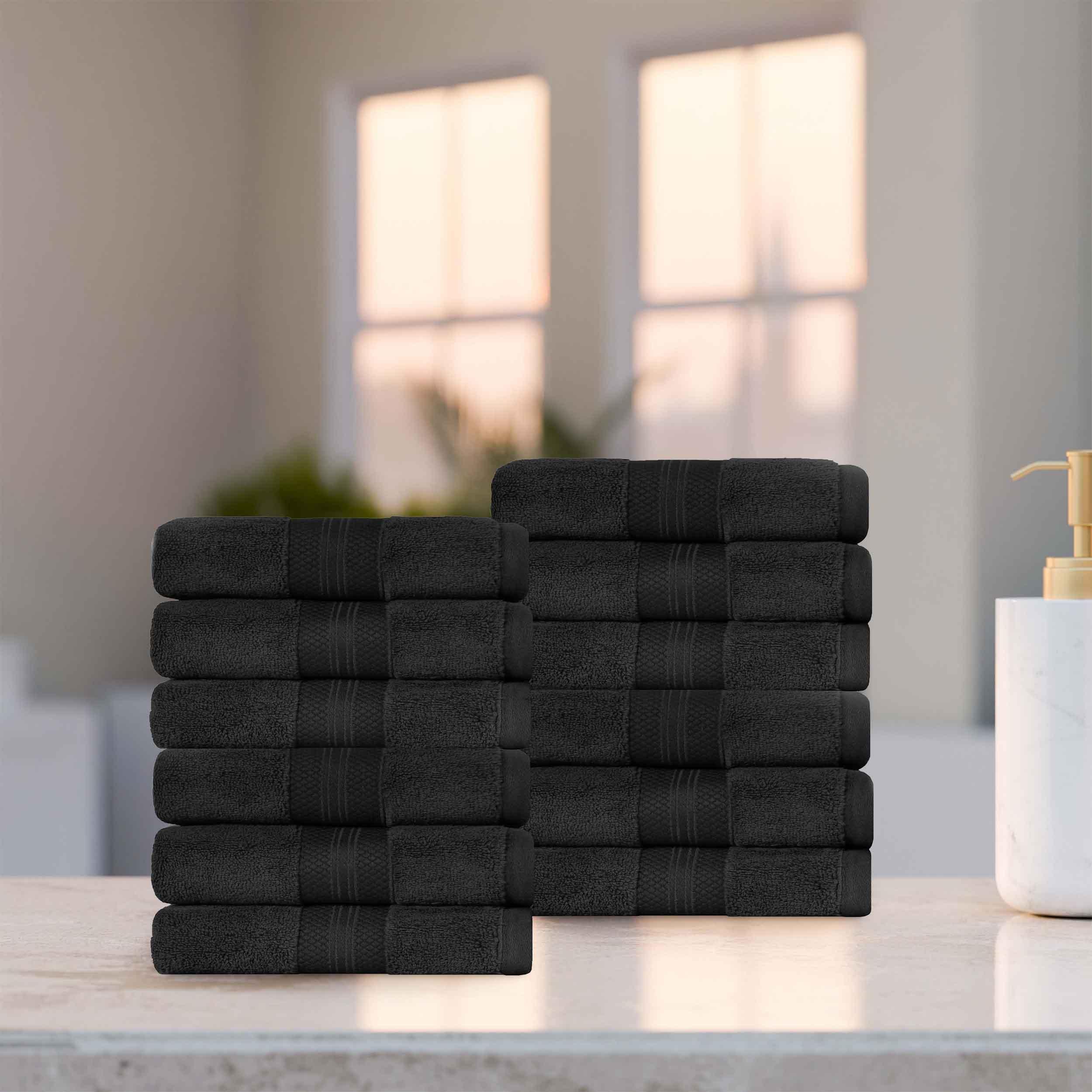 Premium 12-Piece Turkish Cotton Face Towel Set - Ultra Soft, Highly Absorbent & Quick-Drying - Ideal for Spa, Gym, Travel & Skincare Routine