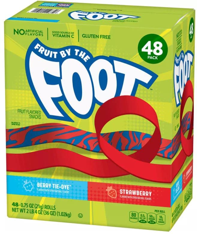 Betty Crocker Fruit Snacks - Fruit By The Foot Strawberry & Berry Tie-Dye (36 Count, 27 Oz) | Colorful Snack Rolls for Kids Lunch Box, School, Parties & On-The-Go Treats