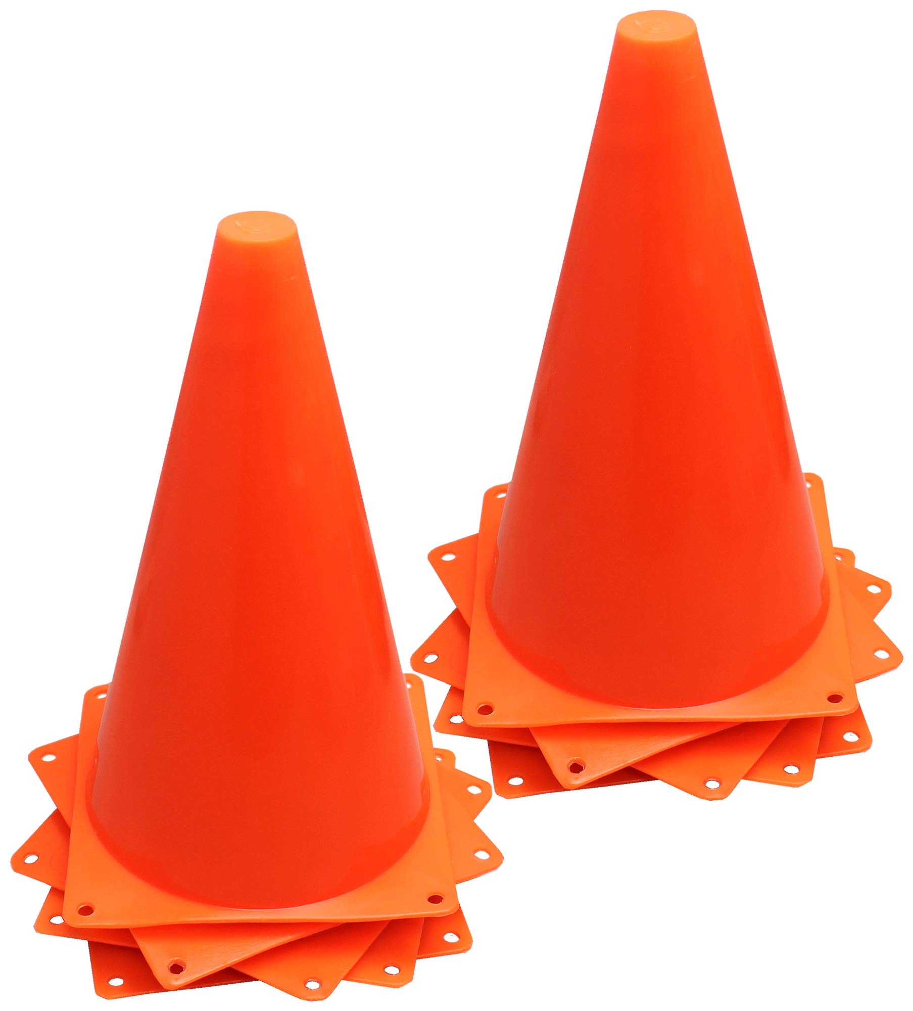 BlueDot Trading 9 Inch Tall Durable Sports Marker Cones - Bright Soccer Training Cones for Kids, Football, Basketball - Perfect for Indoor/Outdoor Games, Agility Drills, Team Sports & Birthday Parties