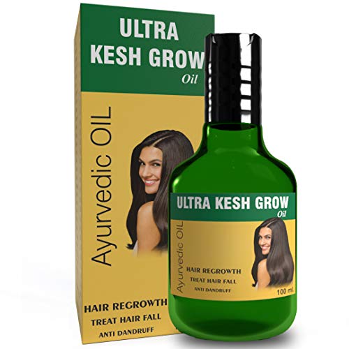 Ultra Kesh Grow Hair Oil - 100% Ayurvedic Treatment for Hair Fall & Dandruff - 100ml | Promotes Healthy Hair Growth for Men & Women - Perfect for Daily Scalp Massage & Hair Care Routine