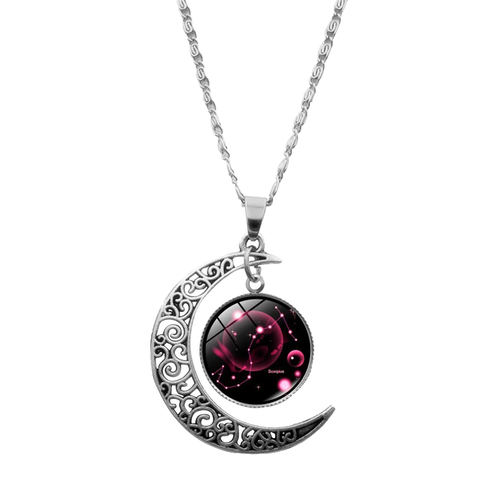 **Saturey Zodiac Moon Pendant Necklace for Women - 12 Zodiac Signs Birthday Gift, Gold Initial Necklace, Perfect for Birthdays, Anniversaries & Special Occasions (Color: I)**