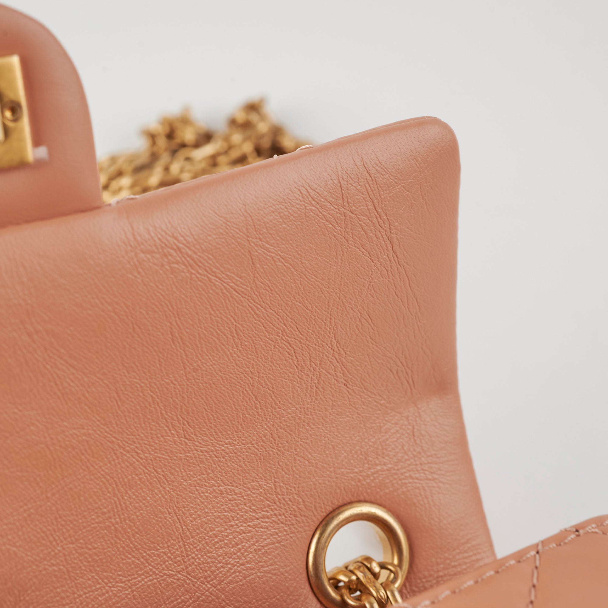 Chanel Mini Reissue 2.55 Bag in Peach Microchip Leather - Luxury Crossbody Purse for Women, Perfect for Date Night & Special Occasions
