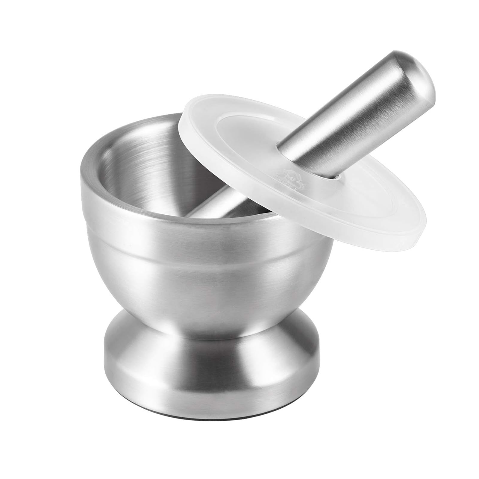 Premium Stainless Steel Mortar and Pestle Set with Non-Slip Base & Lid - Ideal for Grinding Spices, Herbs, Coffee Beans & Medicine - Perfect for Kitchen, Pharmacy & Home Use (Small Size)