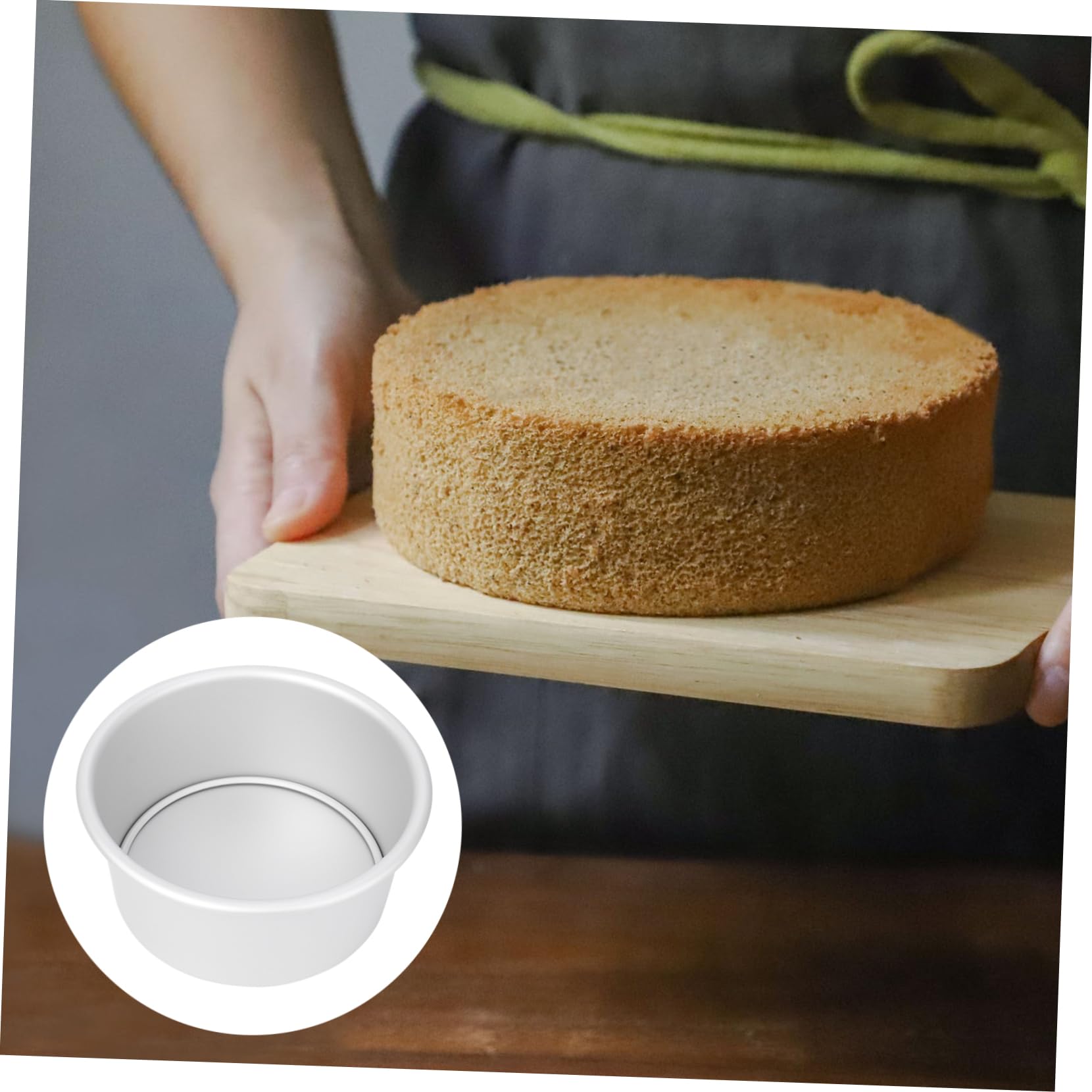 DOITOOL 6-Inch Anodized Aluminum Round Cake Pan with Removable Bottom - Perfect for Baking Birthday Cakes, Wedding Cakes & Desserts