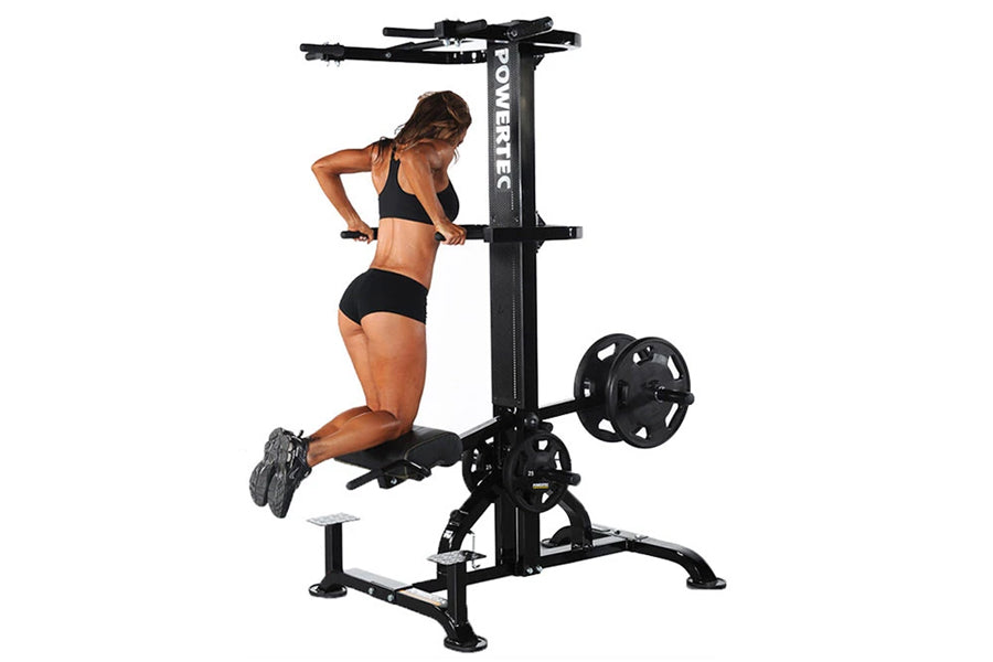 Powertec LeverGym Chin Up Bar & Dip Station - Adjustable Home Gym Equipment for Strength Training | Perfect for Home Workouts, Garage Gym & Fitness Enthusiasts