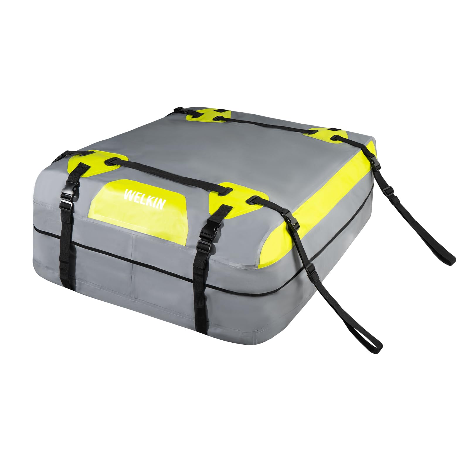 WELKIN Heavy Duty Waterproof Rooftop Cargo Carrier Bag - 15 Cubic Feet Car Roof Storage for All Vehicles (With/Without Rack) | Includes Anti-Slip Mat, 6 Door Hooks, TSA Lock & Storage Bag | Perfect for Road Trips, Camping & Outdoor Adventures
