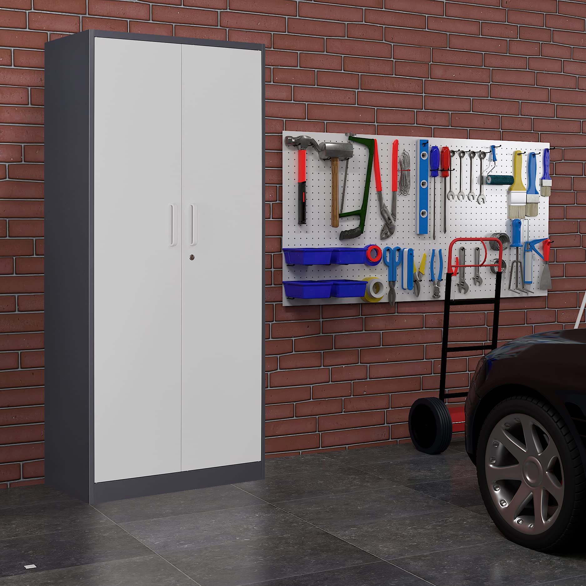 Heavy-Duty Metal Storage Cabinet with Lock - 71