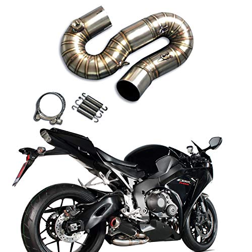 XLYWKJ Stainless Steel Motorcycle Exhaust Muffler Mid Link Pipe for Honda CBR1000RR 2008-2014 | High Performance Upgrade for CBR 1000RR | Perfect for Racing & Street Riding