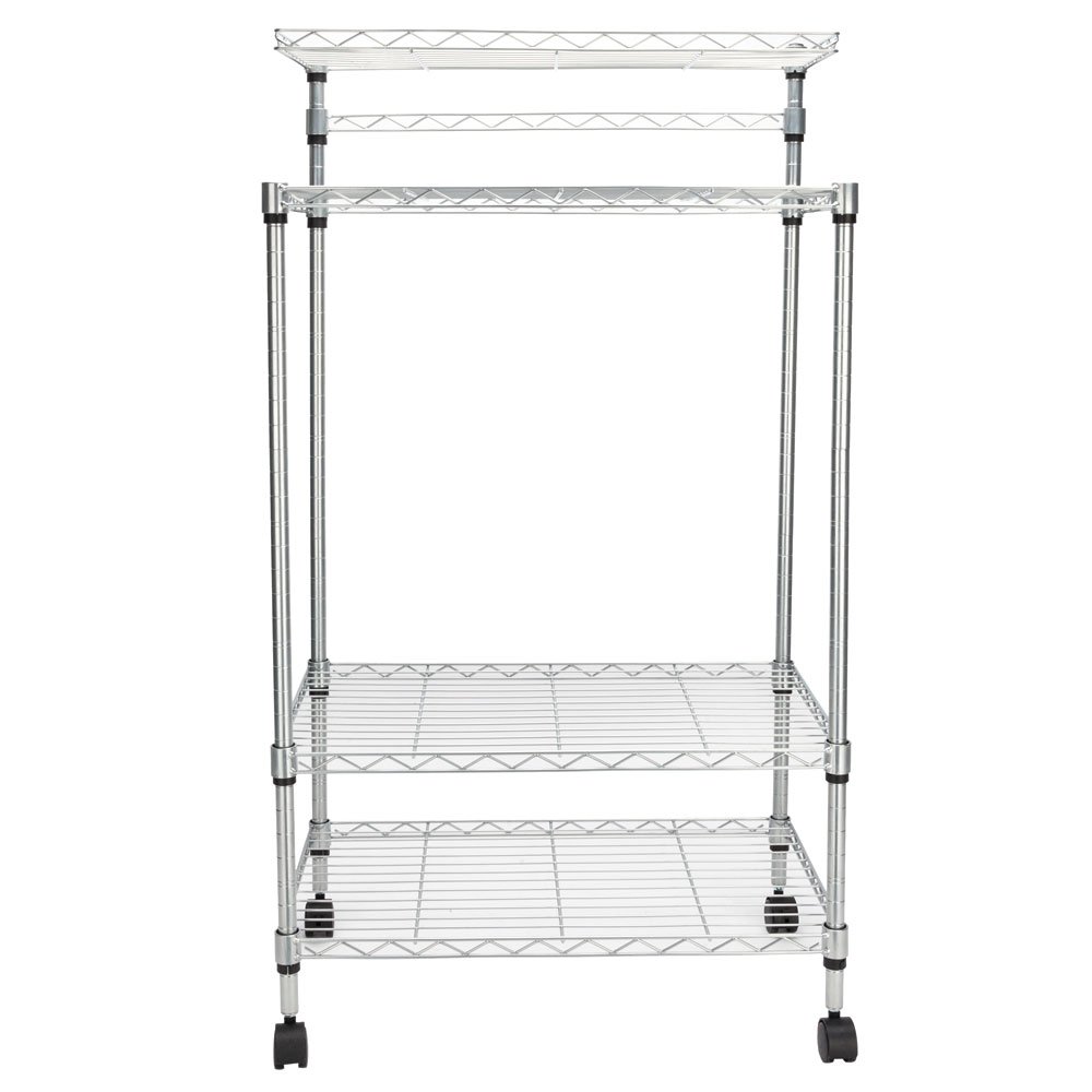 JYOSTORE 4-Tier Adjustable Kitchen Storage Rack with Wheels - Microwave Stand, Spice Organizer & Cutting Board - Perfect for Small Spaces, Baking Supplies & Pantry Organization