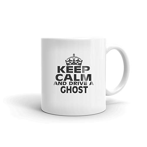 Rolls-Royce Ghost Keep Calm and Drive Ceramic Coffee Mug - 11oz Elegant Office Tea Cup with Premium Gift Box - Perfect for Car Enthusiasts & Luxury Lovers