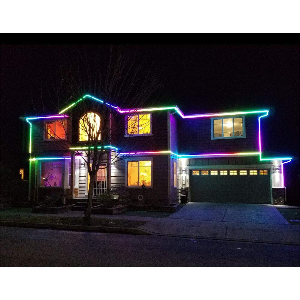 100FT WS2811 Addressable LED Strip Lights 24V RGB SMD5050 Waterproof - Bluetooth Controller & Power Supply Included - Perfect for Home Decoration, Parties, and Outdoor Lighting