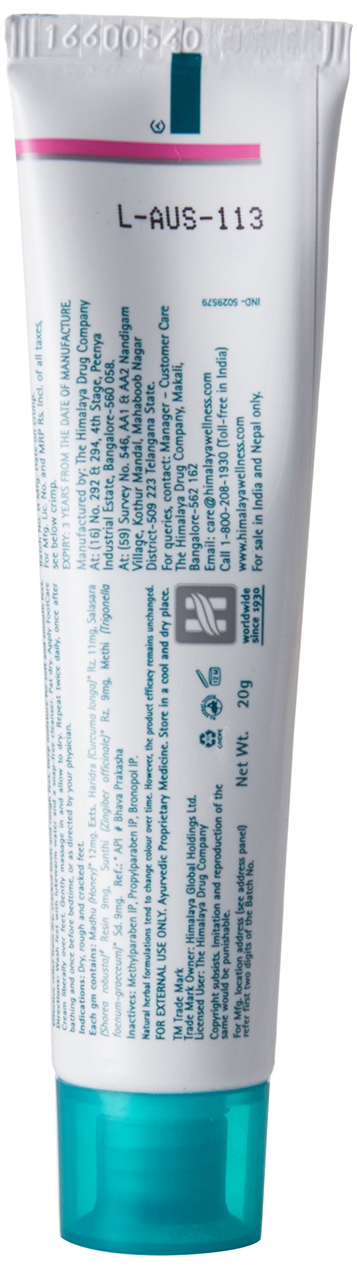 Himalaya Wellness Foot Care Cream - 20gm | Deep Moisturizing & Soothing Foot Cream for Dry, Cracked Heels - Perfect for Daily Foot Care, Pedicures & Relaxation at Home
