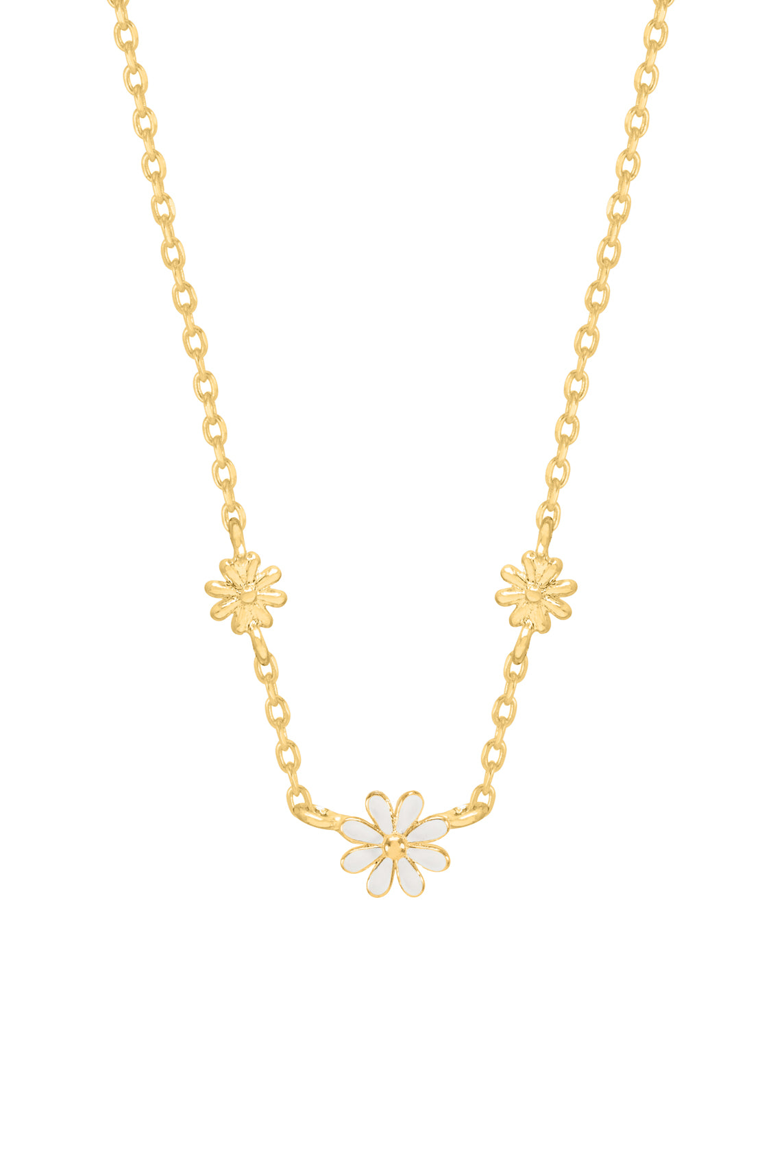 Elegant Triple Flower White Enamel Pendant Necklace for Women - Perfect for Weddings, Parties & Everyday Wear