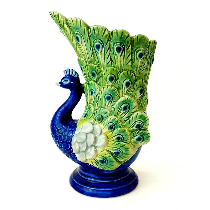 BarConic® 18oz Tiki Mug with Peacock Design - Exotic Themed Ceramic Cup for Tropical Cocktails, Party Drinks & Home Bar Decor - Perfect for Luau, Hawaiian Themed Parties & Summer Gatherings