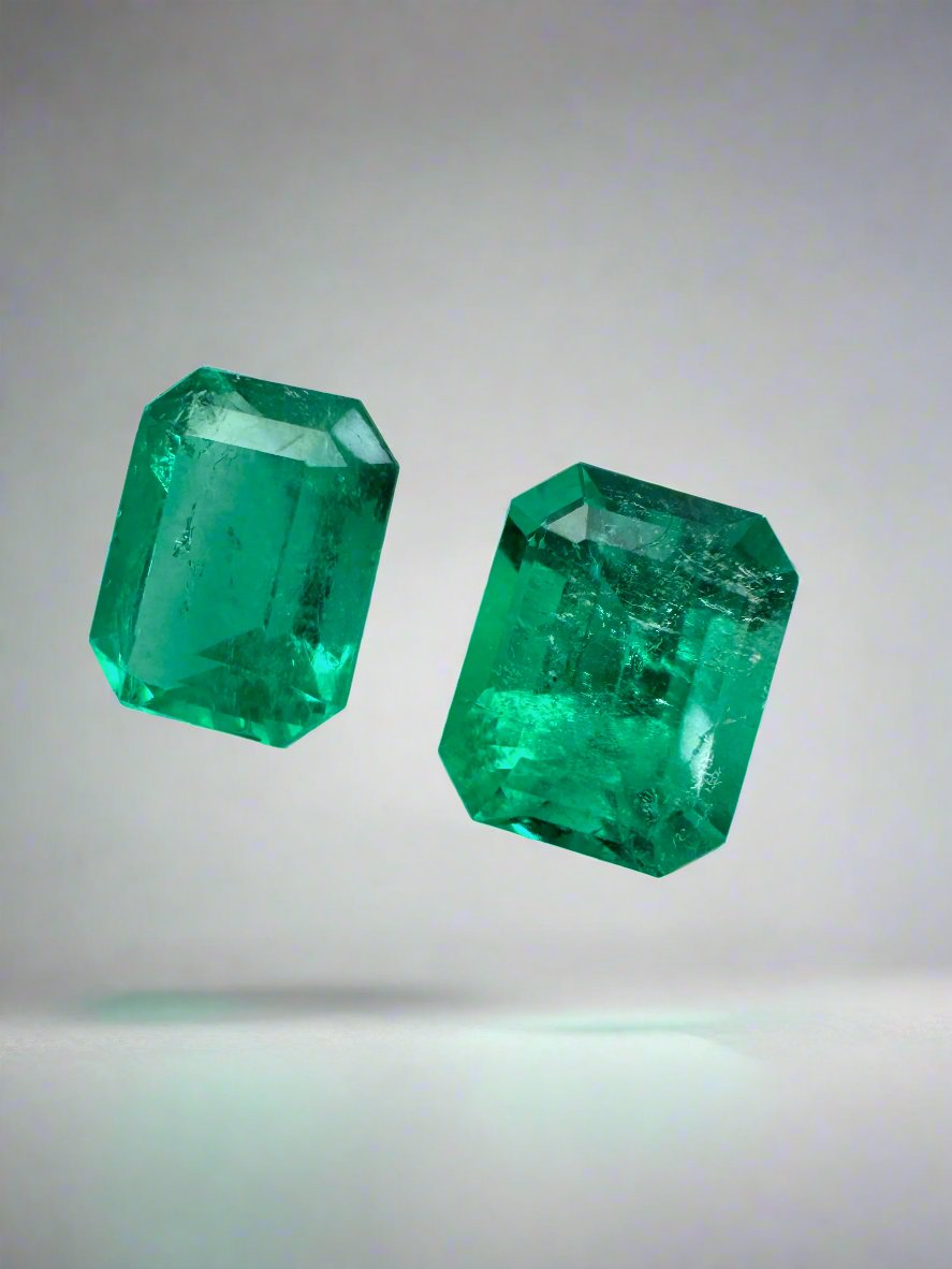 1.86tcw 7x5.5mm Muzo Green Loose Colombian Emeralds - Emerald Cut Gemstones for Jewelry Making, Engagement Rings & Luxury Gifts