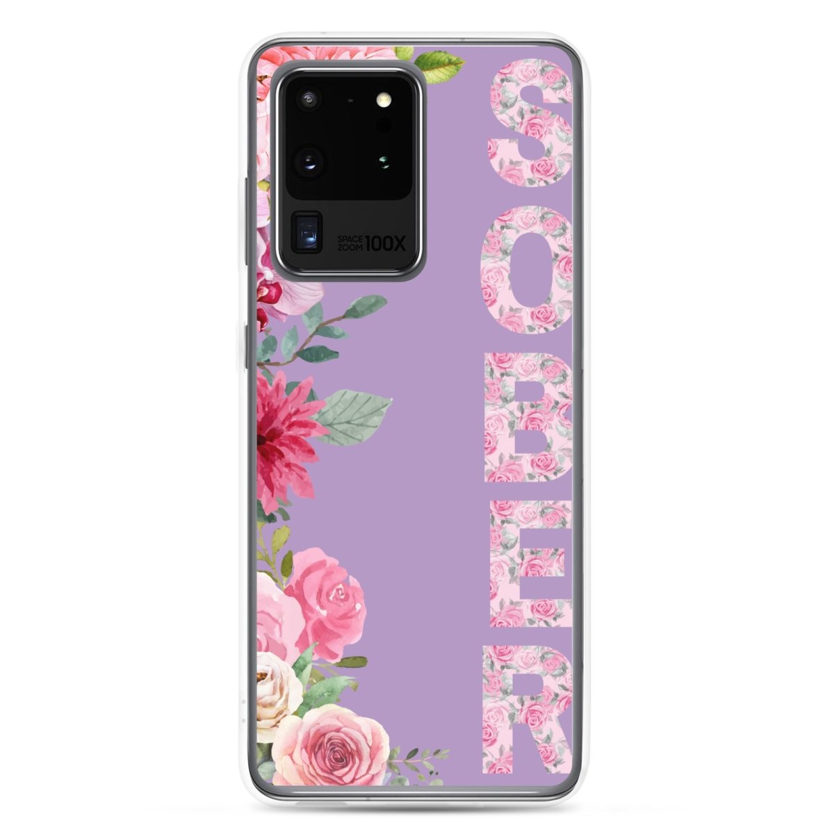 SOBER Rose Gold Chinoiserie Floral Samsung Phone Case - Clear Protective Cover for Galaxy S23/S22/S21 - Stylish & Durable for Everyday Use