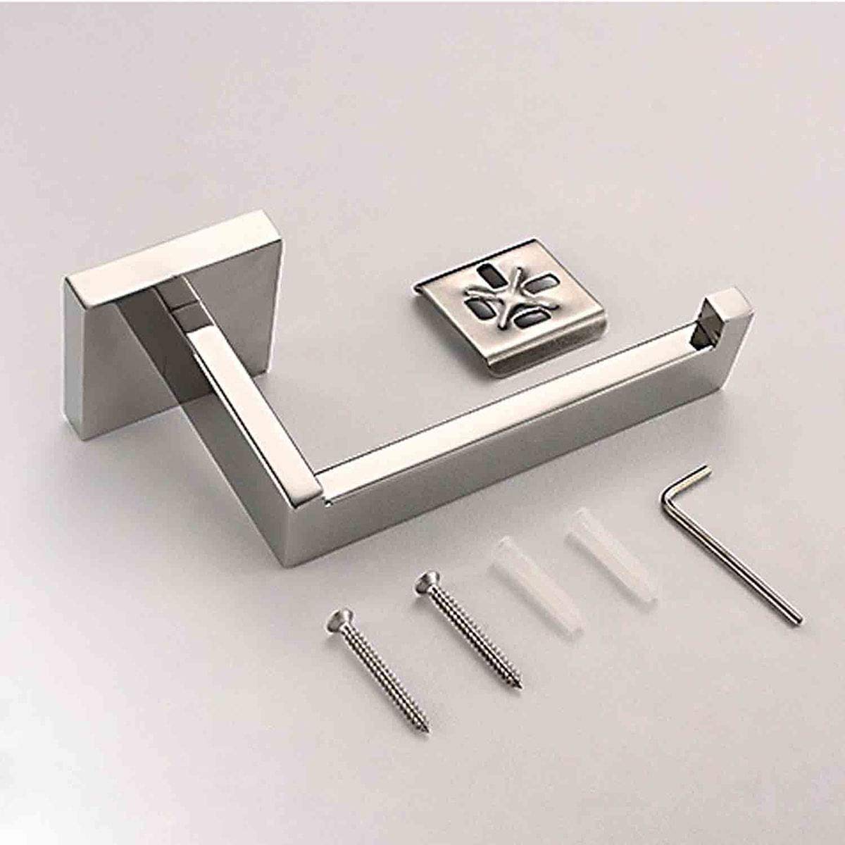 ThinkTop Stainless Steel Chrome Toilet Paper Holder with Towel Hook - Bathroom Organization Set for Modern Homes | Perfect for Bathroom, Guest Room & Powder Room Decor