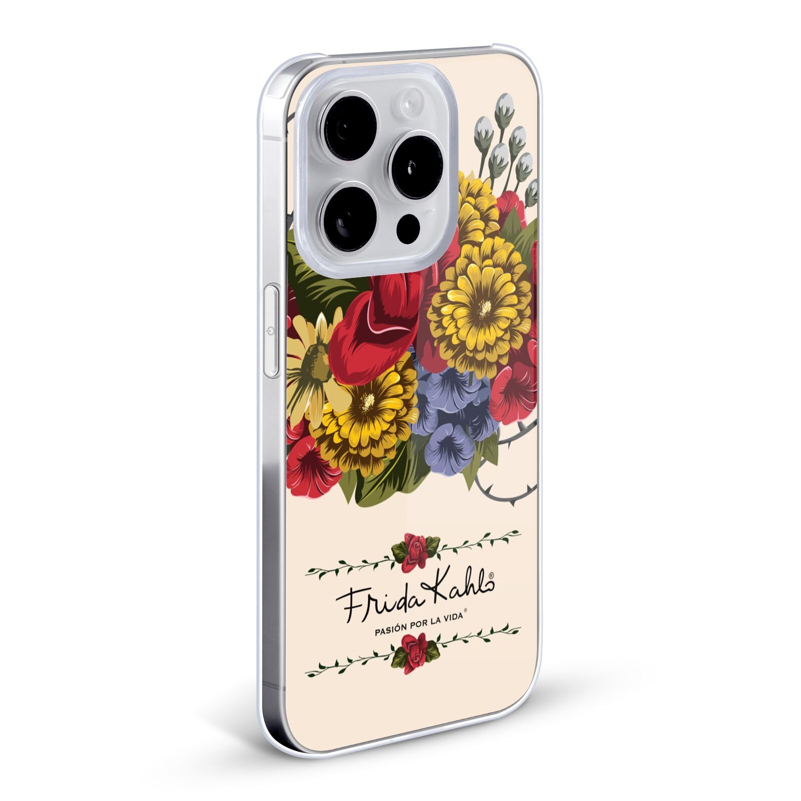 Officially Licensed Frida Kahlo Vine Red Floral Hard Back Phone Case - Compatible with Apple iPhone 13 - Durable Protective Cover - Artistic Gift for Women - Perfect for Everyday Use & Special Occasions