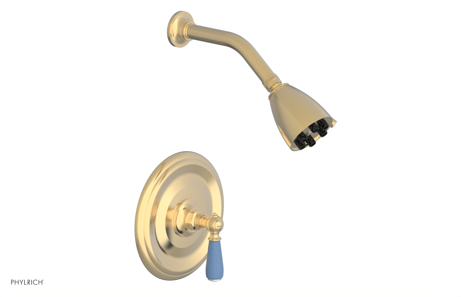 Jamestown Pressure Balance Shower Set with Lever Handle & Light Blue Accents - 165 22 Series | Perfect for Modern Bathroom Renovations & Spa-Like Shower Experience