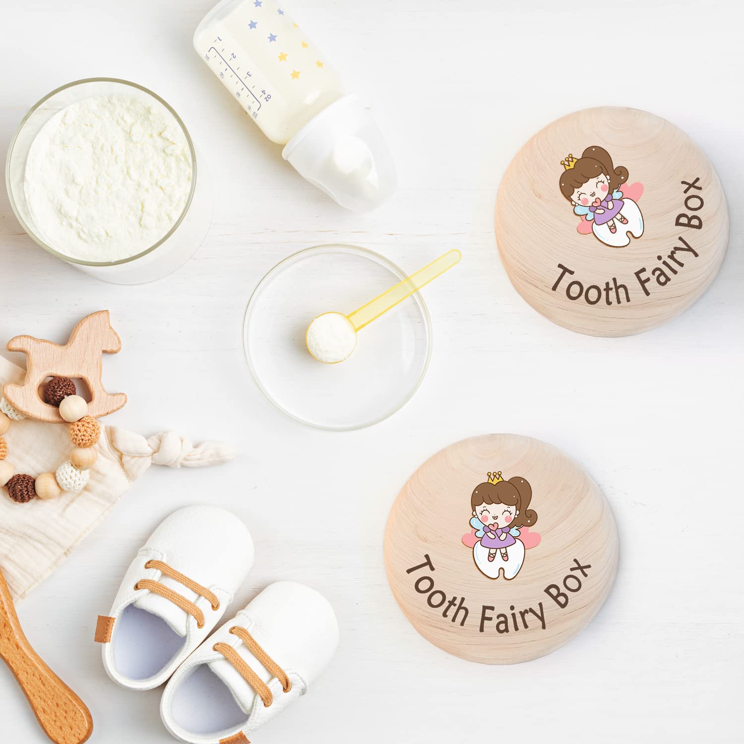Tooth Fairy Box for Kids - Wooden Keepsake Storage Box with 3D Tooth for Boys & Girls - Perfect for Lost Teeth Under Pillow - Cute Teeth Container for Childhood Memories & First Tooth Milestones