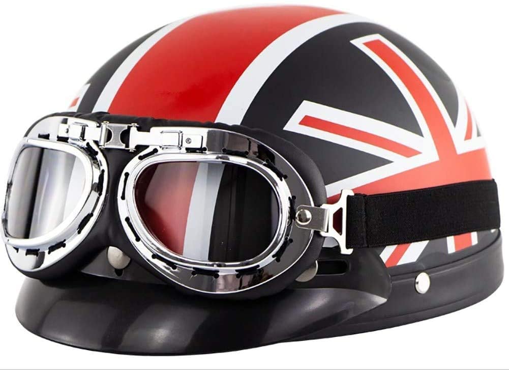 Vintage Style Open Face Motorcycle Half Helmet - DOT Approved Skull Cap for Men & Women - Perfect for Cruiser, Chopper, Moped, Scooter and ATV Riding - Lightweight & Comfortable for Urban Commuting & Leisure Rides