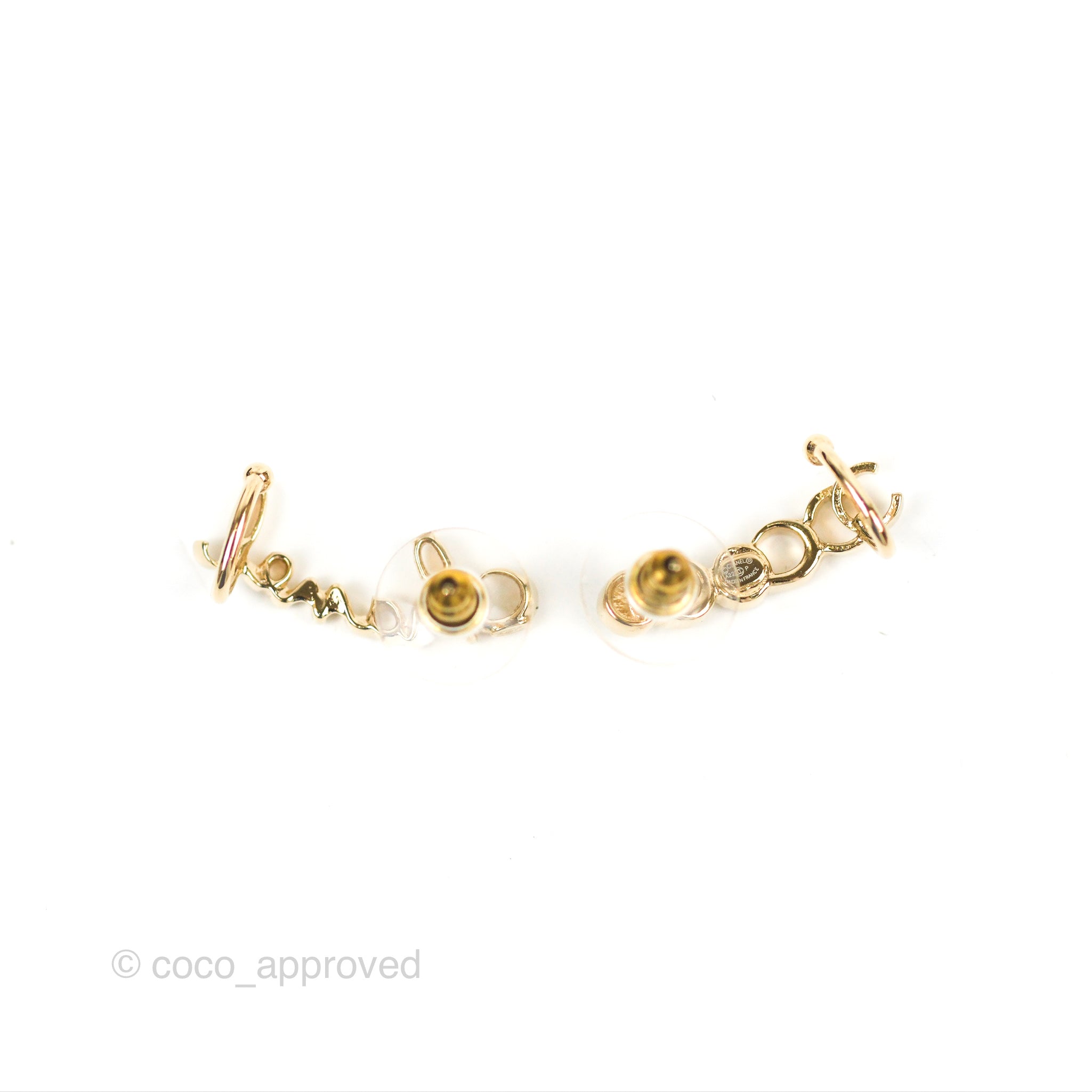 Chanel CC Coco Crystal Earrings - Gold Tone Ear Cuff for Women | Luxury Fashion Jewelry for Parties, Weddings & Special Occasions