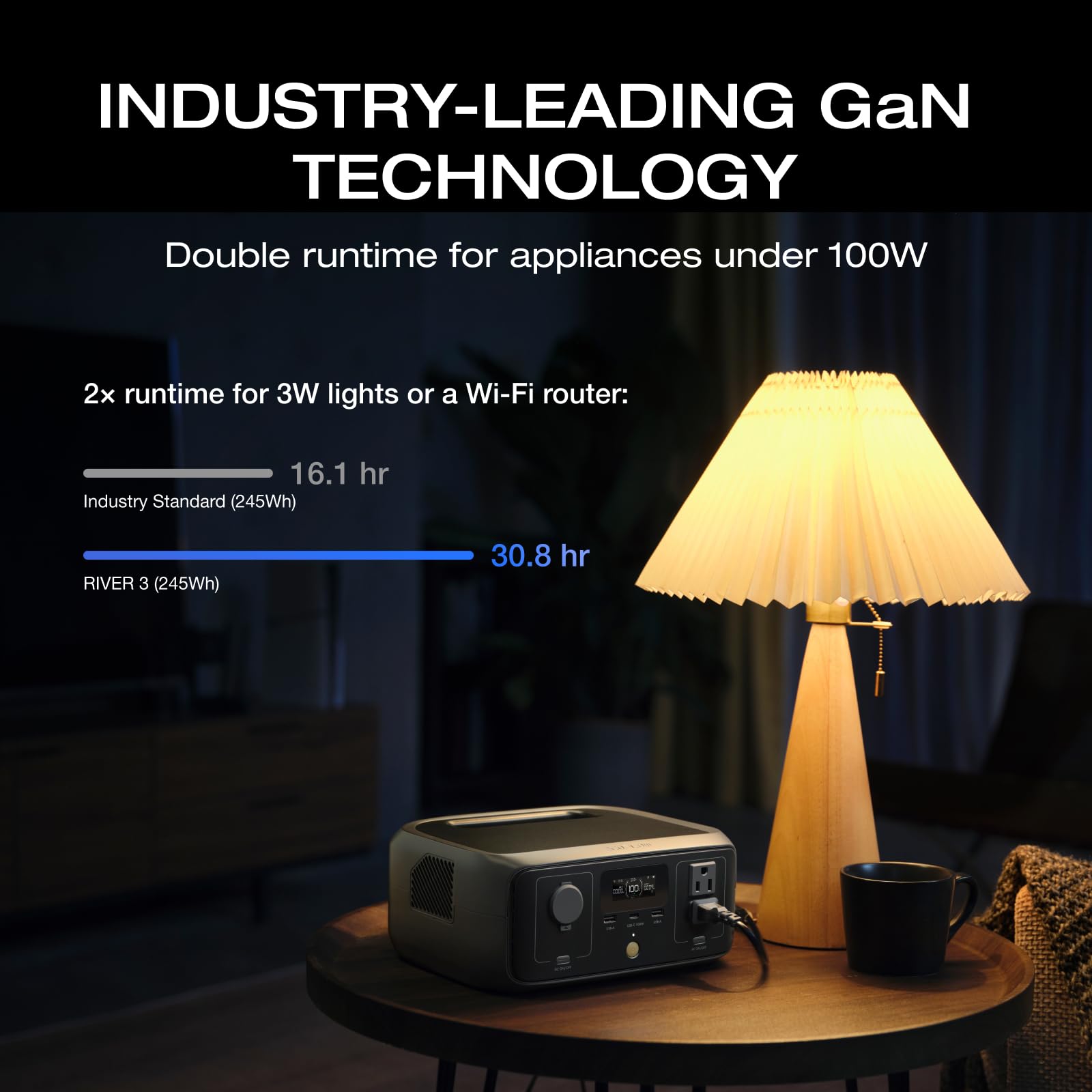 EF ECOFLOW RIVER 3 Portable Power Station with 45W Solar Panel | 245Wh LiFePO4 Battery | 300W (600W Surge) AC Output | <20ms UPS | 1Hr Fast Charging | Solar Generator for Camping, RV Trips, Emergency Backup & Outdoor Adventures