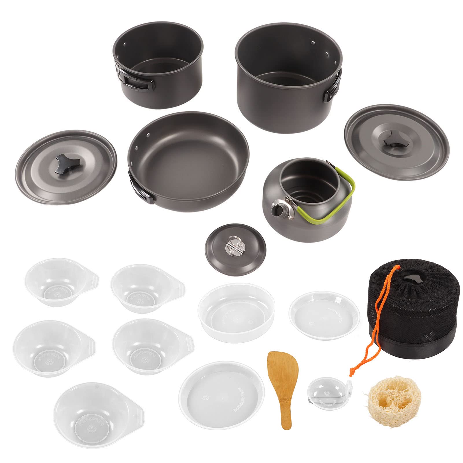 **Portable Camping Cookware Set - Lightweight Backpacking Cooking Kit with Anti-Scald Handle & Friction-Resistant Base for Hiking, Backpacking & Outdoor Adventures**    *(Perfect for Camping Trips, Picnics, RV Travel & Emergency Preparedness)*
