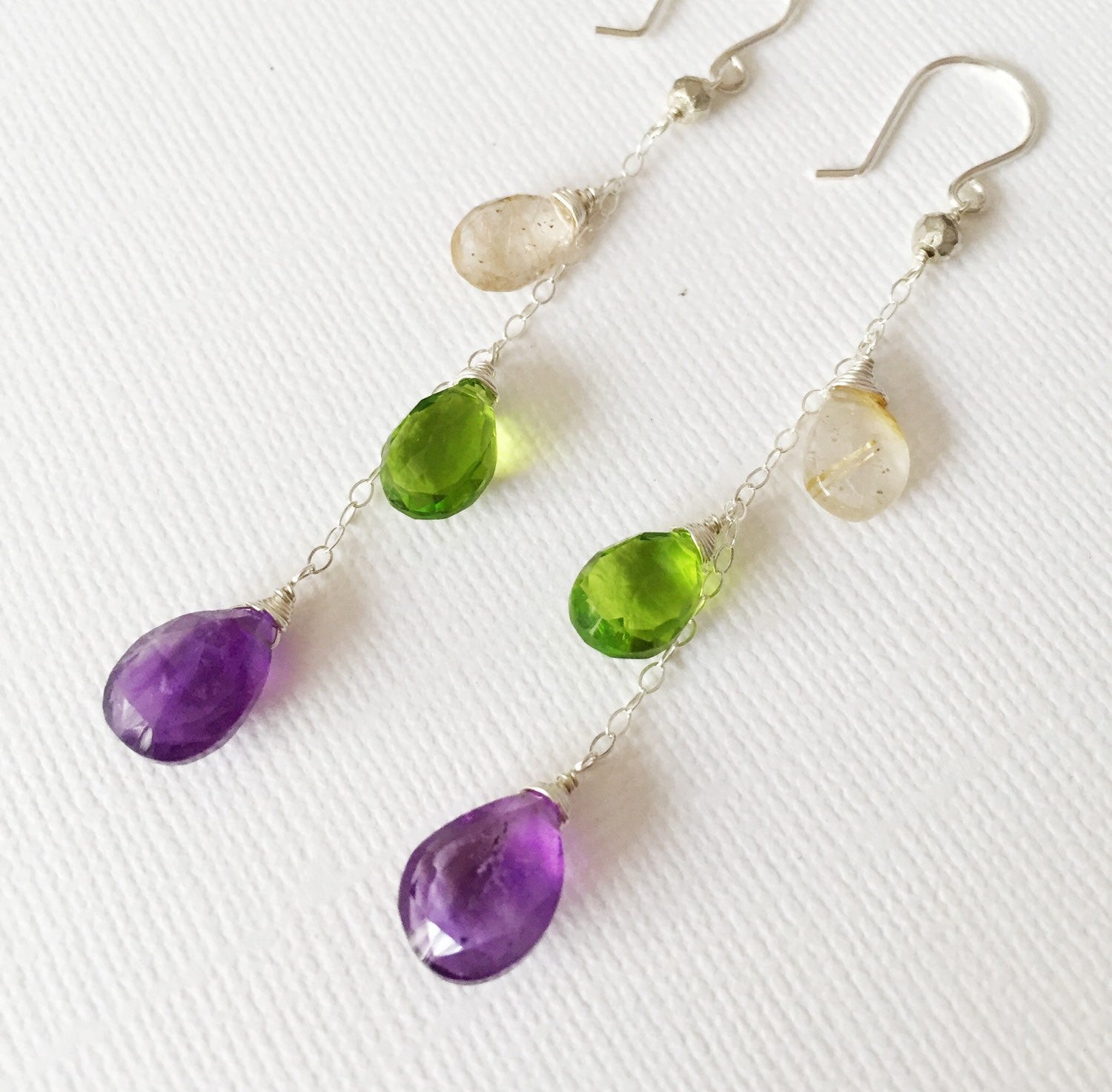 Elegant Adele Mixed Gemstone Earrings (E113) – Perfect for Parties, Weddings & Special Occasions
